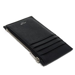 CELINE Coin Case Compact Zipped Card Holder Foil Stamped Calfskin Current New Black 10B683BEL.38SI Men's