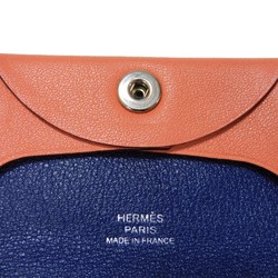 Hermes HERMES Coin Case Bastia Swift Pastel Orange Bicolor Purse Wallet Verso Veau C Stamp Men's Women's