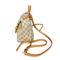 Louis Vuitton LOUIS VUITTON Backpack Speron BB Ivory Tanned Leather Damier Azur Rose Ballerine N44026 Women's Bag