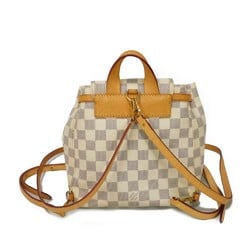 Louis Vuitton LOUIS VUITTON Backpack Speron BB Ivory Tanned Leather Damier Azur Rose Ballerine N44026 Women's Bag