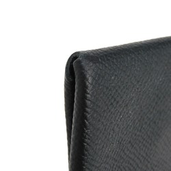 Hermes HERMES Coin Case Bastia Epsom Calf Embossed Snap Button Purse Wallet Veau Black C Stamp Men's Women's