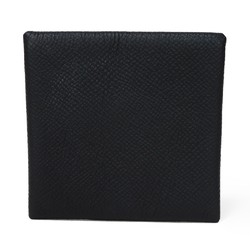 Hermes HERMES Coin Case Bastia Epsom Calf Embossed Snap Button Purse Wallet Veau Black C Stamp Men's Women's