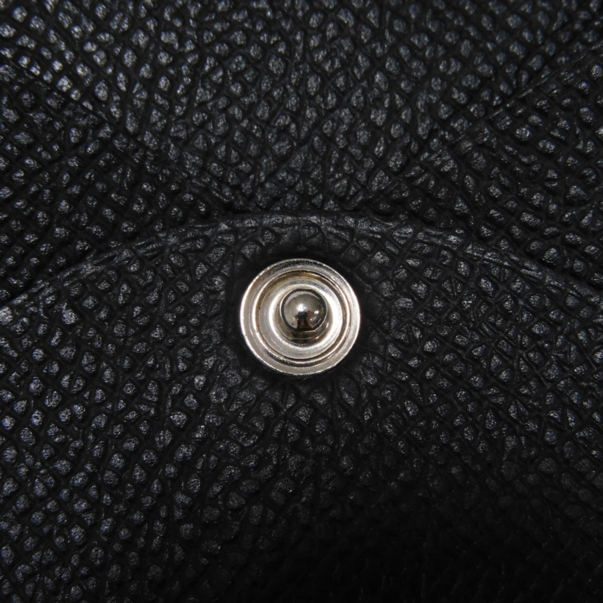 Hermes HERMES Coin Case Bastia Epsom Calf Embossed Snap Button Purse Wallet Veau Black C Stamp Men's Women's