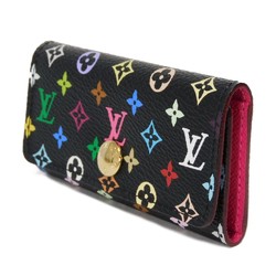 Louis Vuitton LOUIS VUITTON Key Case Multicle 4 LV Flower 4-row Snap Button Monogram Multicolor Noir Grenard M93732 Men's Women's