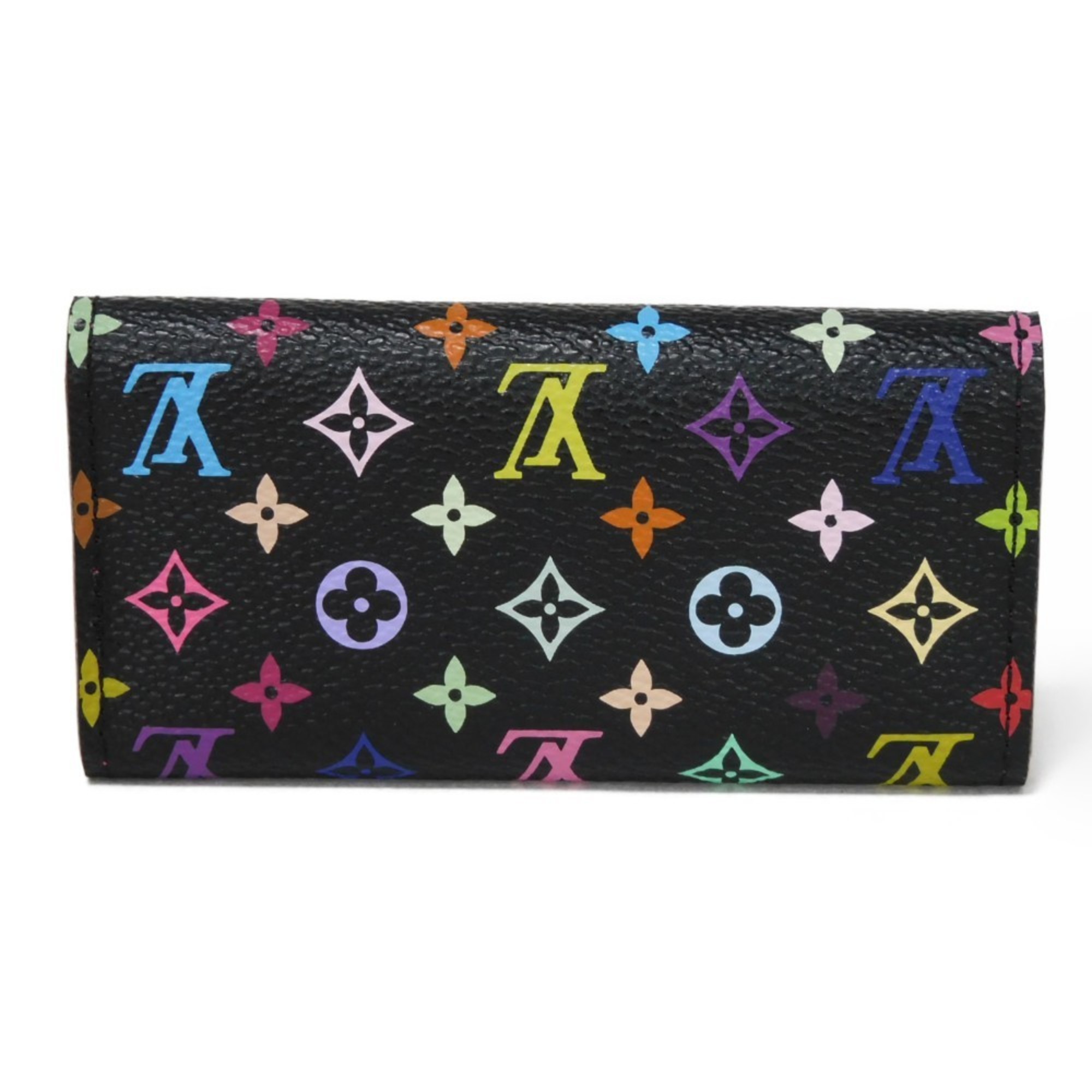 Louis Vuitton LOUIS VUITTON Key Case Multicle 4 LV Flower 4-row Snap Button Monogram Multicolor Noir Grenard M93732 Men's Women's