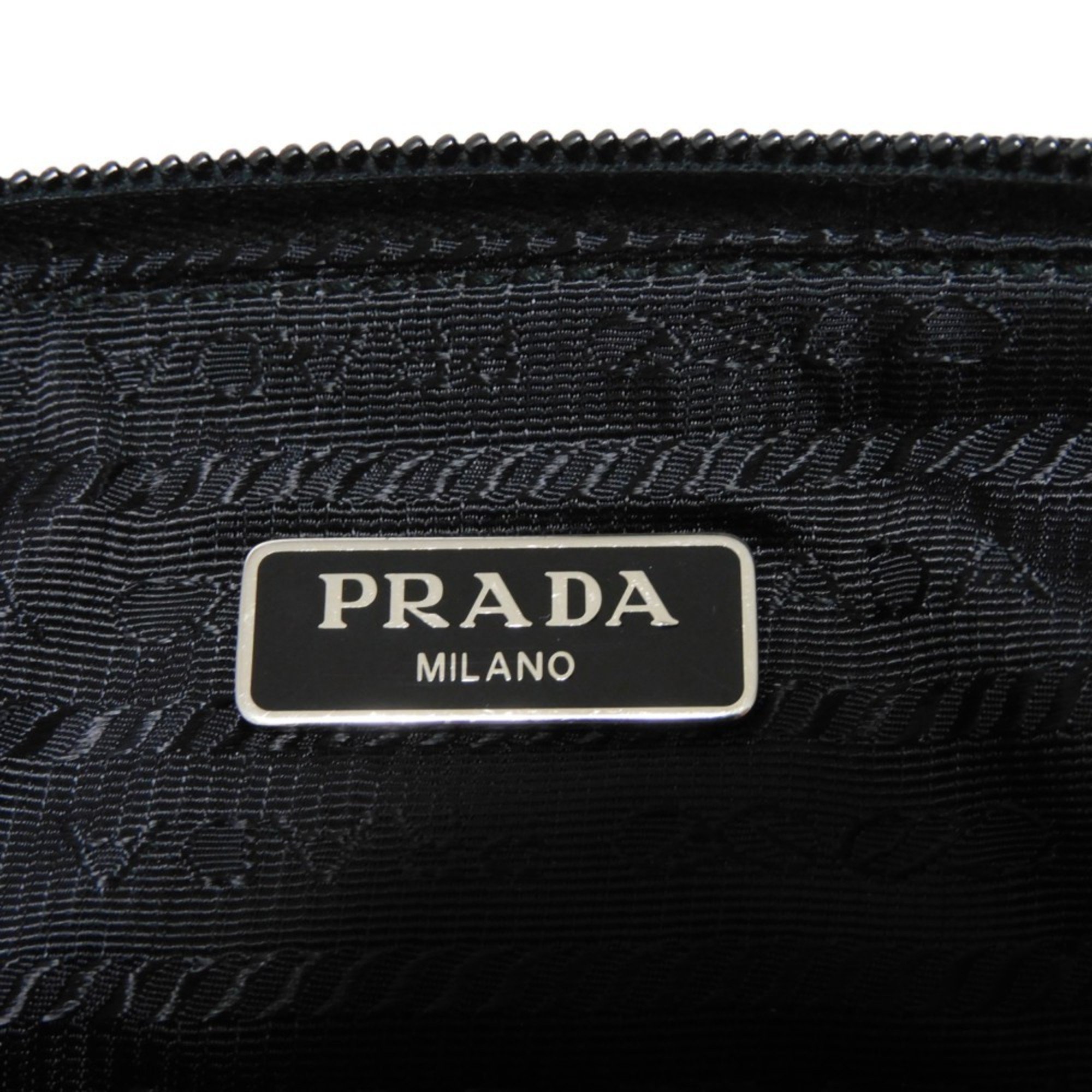 PRADA Clutch Bag Tessuto Pouch Black Handle Strap RFID Triangle Nylon Nero 1NH545 2BQP F0002 Men's Women's