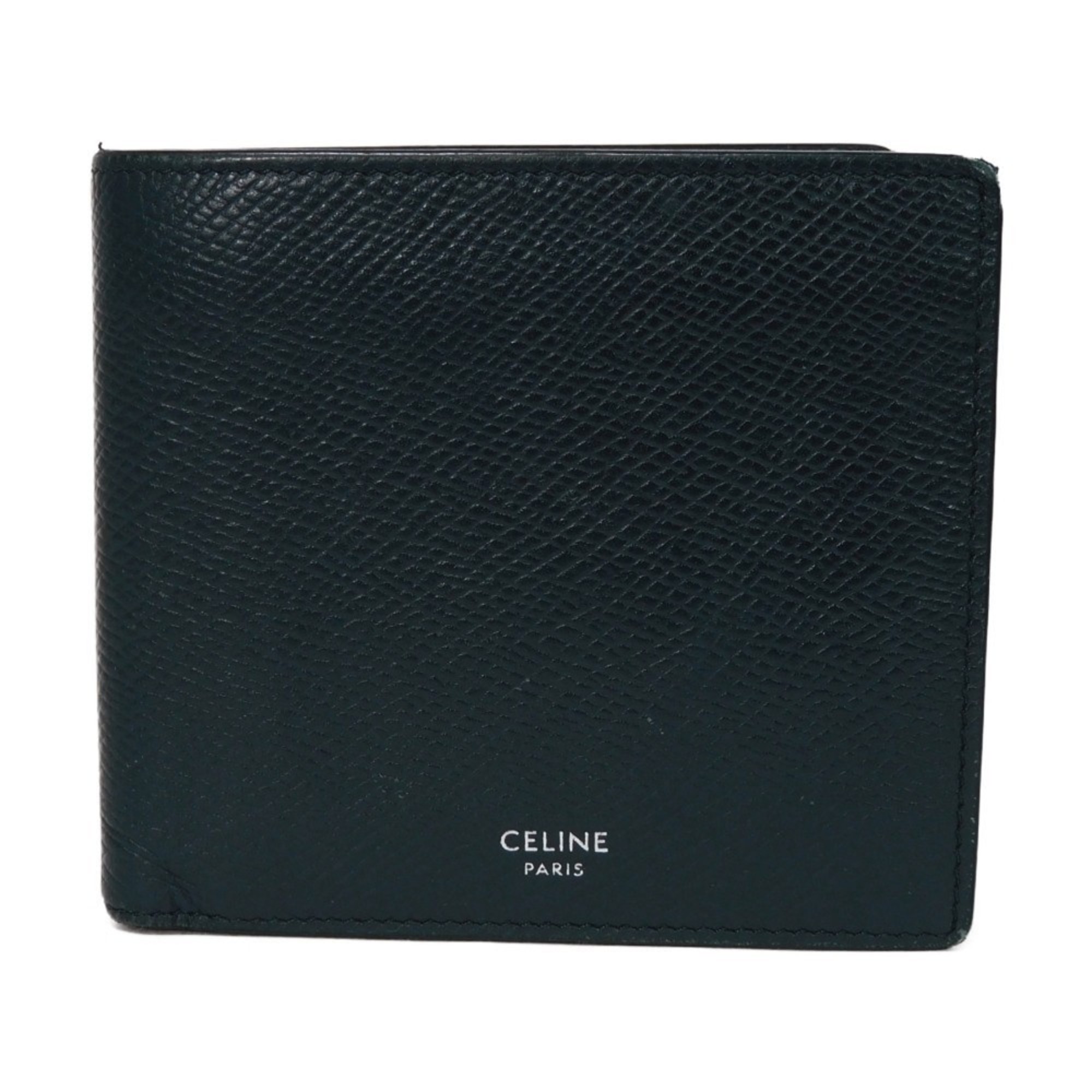 CELINE Bi-fold Wallet, Foil-stamped Calfskin, Billfold, Card Case, Current, New, Navy Blue, 10B653BEN.07OC, Men's Billfold