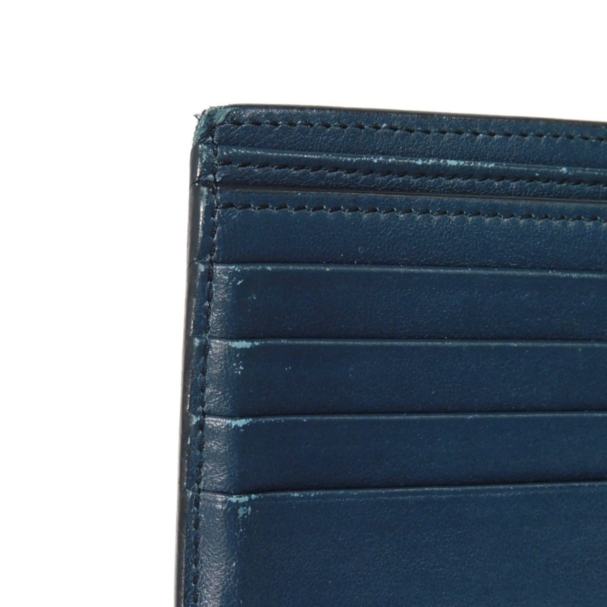 CELINE Bi-fold Wallet, Foil-stamped Calfskin, Billfold, Card Case, Current, New, Navy Blue, 10B653BEN.07OC, Men's Billfold