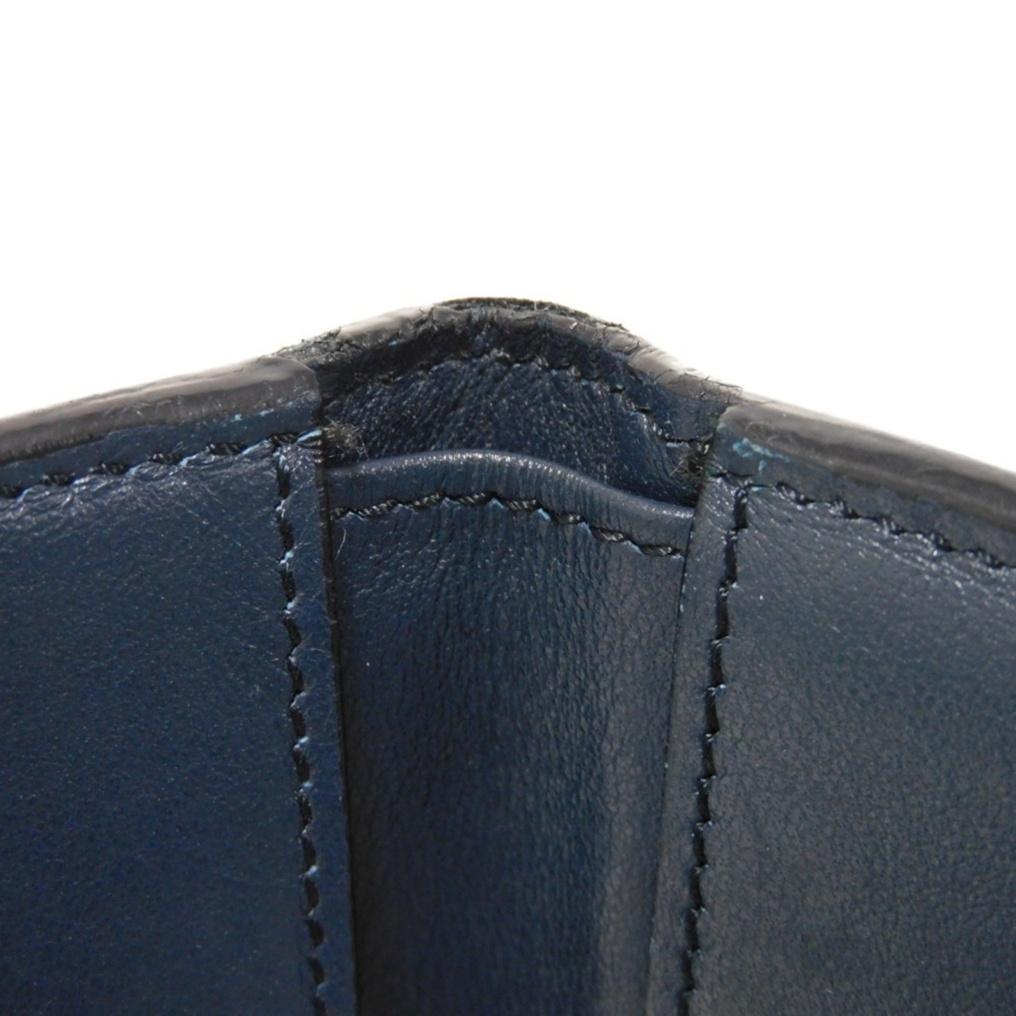 CELINE Bi-fold Wallet, Foil-stamped Calfskin, Billfold, Card Case, Current, New, Navy Blue, 10B653BEN.07OC, Men's Billfold