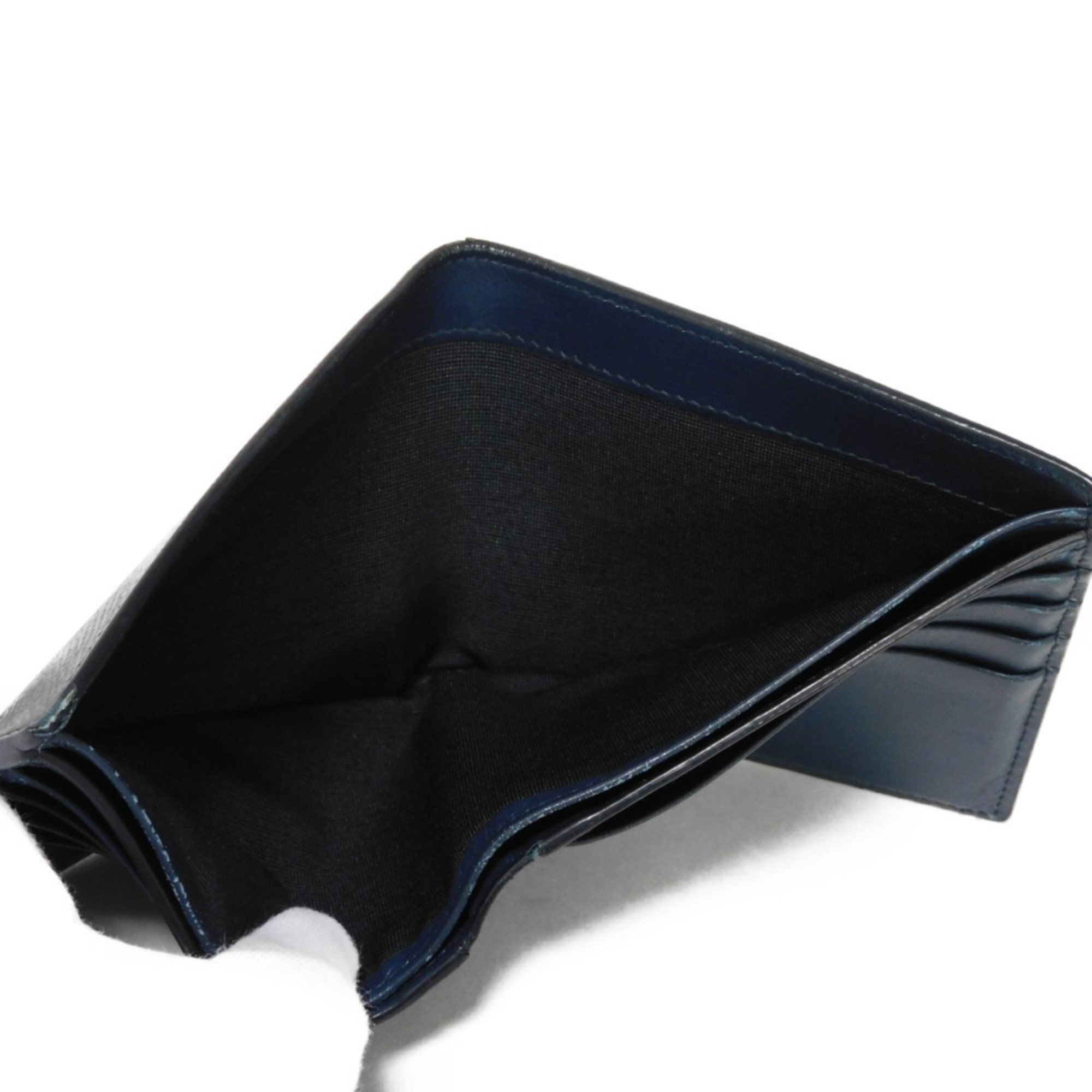 CELINE Bi-fold Wallet, Foil-stamped Calfskin, Billfold, Card Case, Current, New, Navy Blue, 10B653BEN.07OC, Men's Billfold