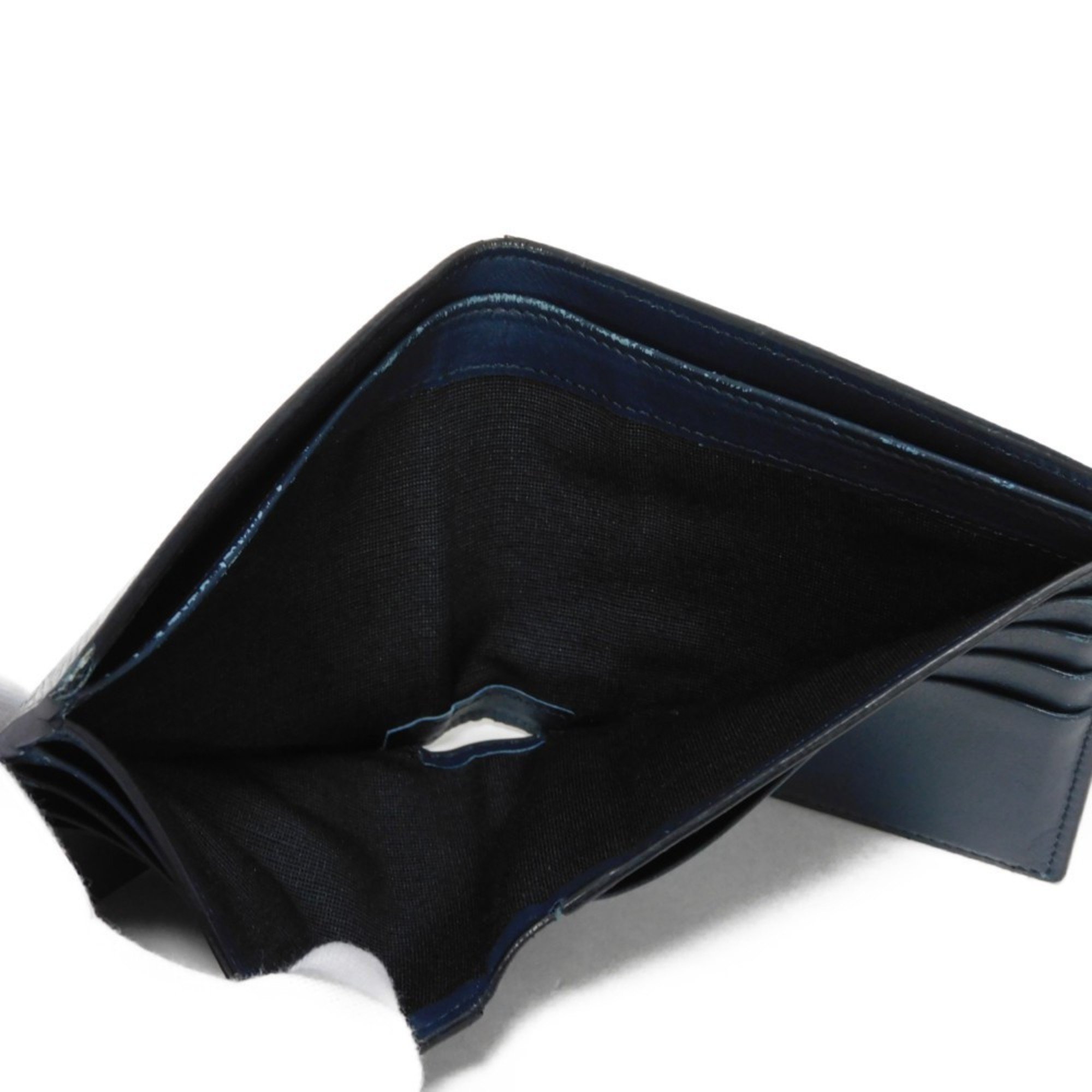 CELINE Bi-fold Wallet, Foil-stamped Calfskin, Billfold, Card Case, Current, New, Navy Blue, 10B653BEN.07OC, Men's Billfold