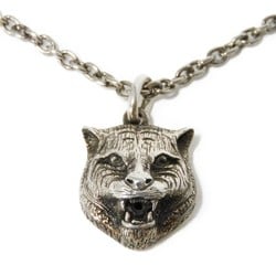 Gucci Necklace Cat Head Smoked Sterling Silver Tiger Pendant Ag925 433608 J8400 0811 Men's Women's