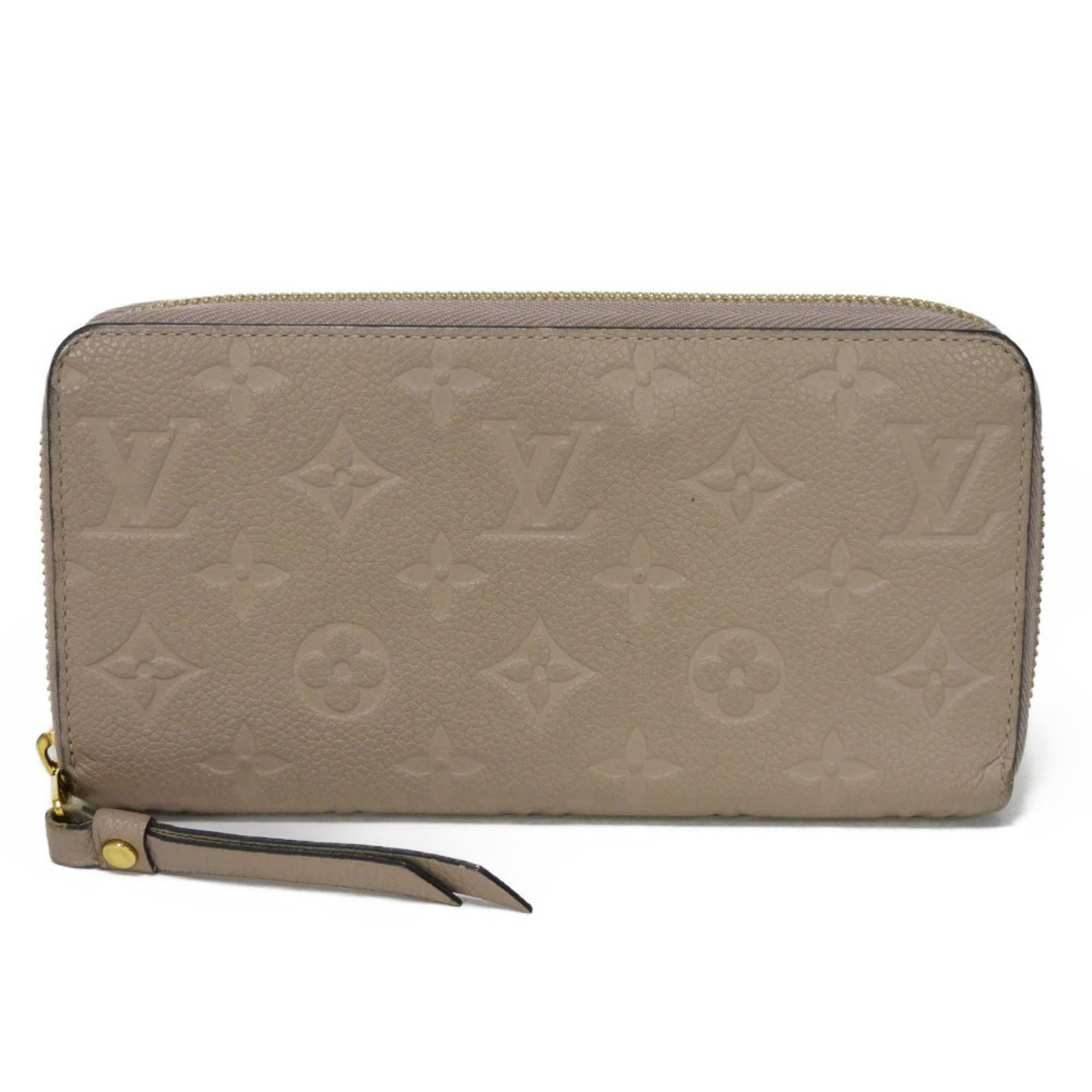 Louis Vuitton LOUIS VUITTON Long Wallet Zipper LV Flower Round Monogram Empreinte Tourterelle M69034 Men's Women's Billfold