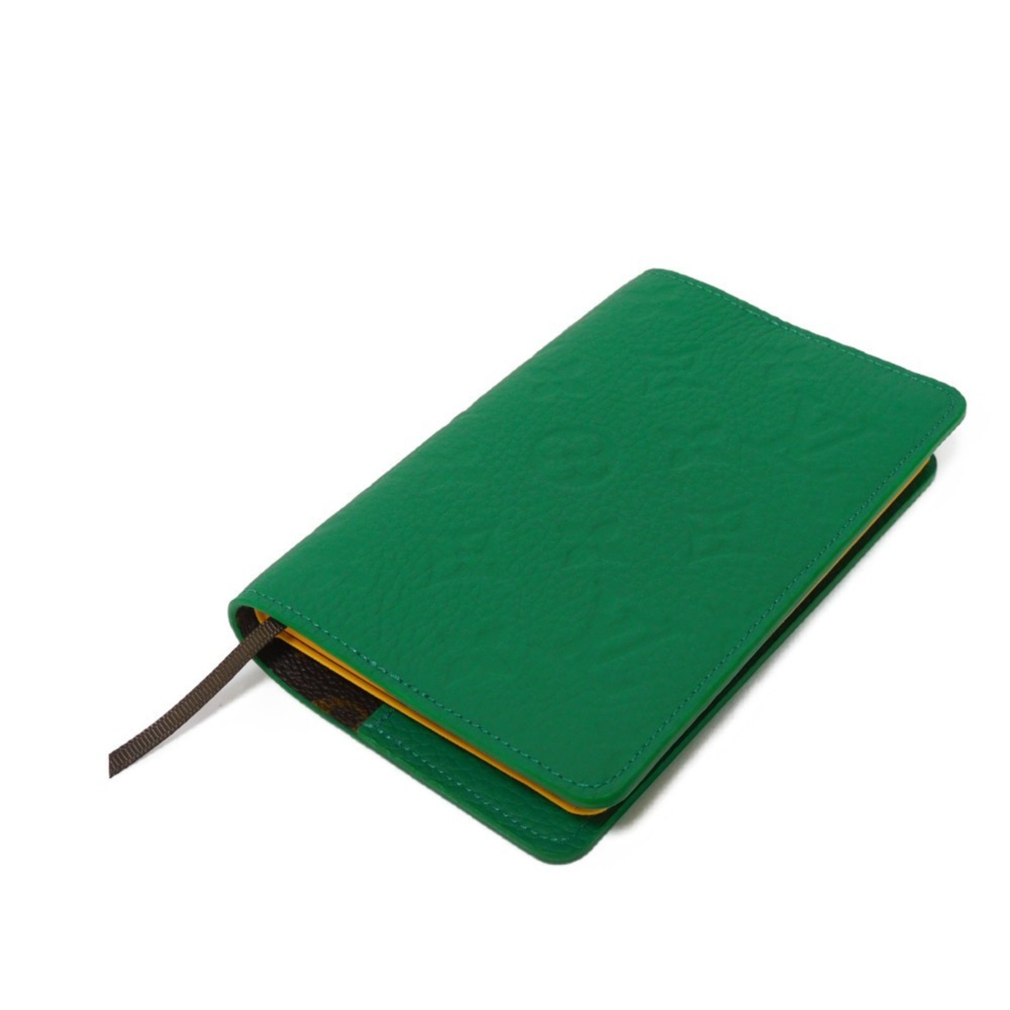 Louis Vuitton LOUIS VUITTON Diary Cover Notebook PM Emily Current Jane Vert RFID Monogram Taurillon GI1084 GI1077 Men's Women's