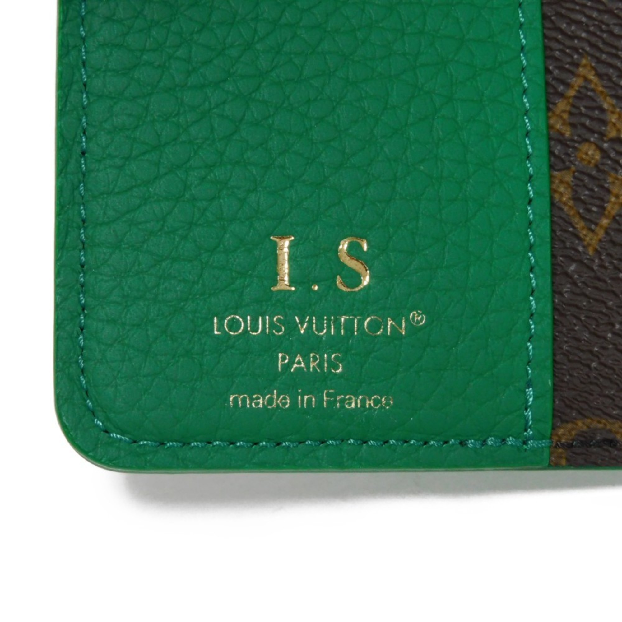 Louis Vuitton LOUIS VUITTON Diary Cover Notebook PM Emily Current Jane Vert RFID Monogram Taurillon GI1084 GI1077 Men's Women's