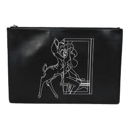 Givenchy Clutch Bag Bambi Print Pouch Nude Smooth Calf White Disney Black BC06346493 Men's Bags