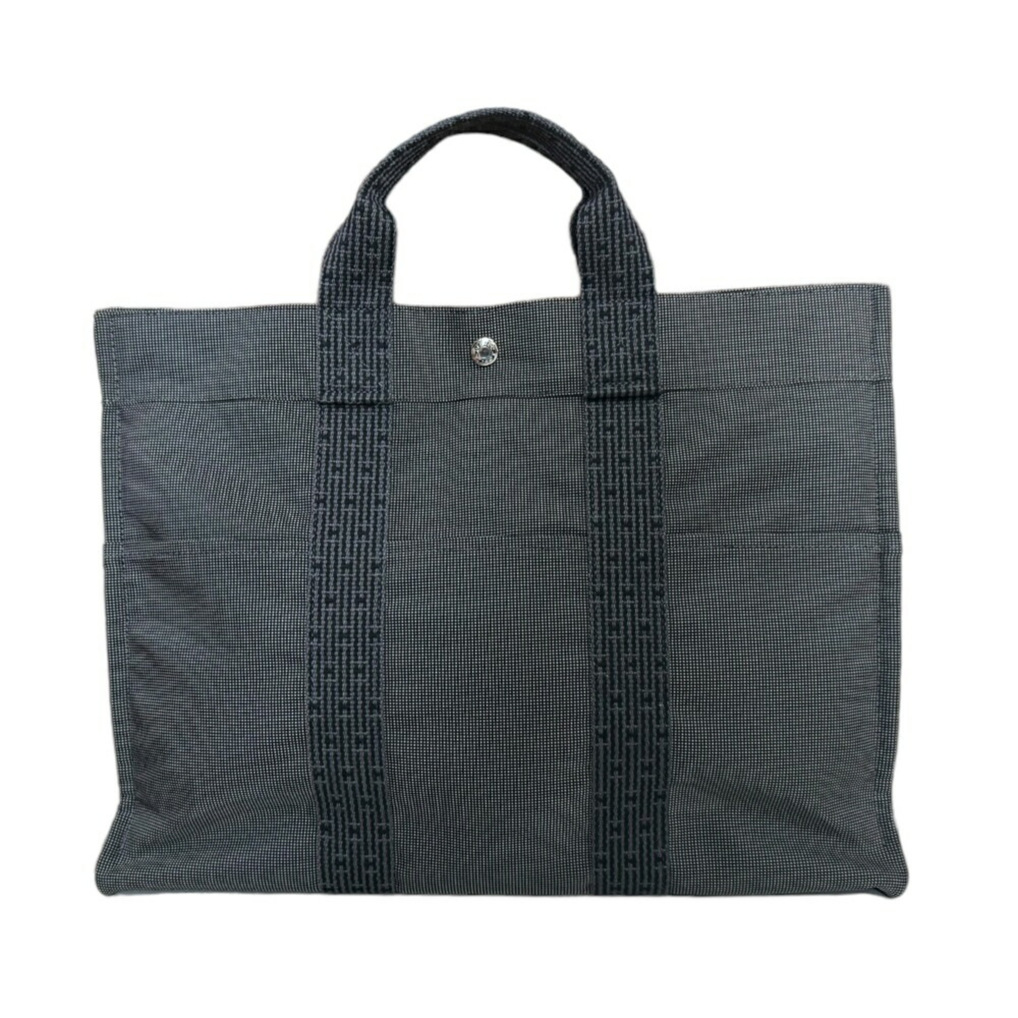 Hermes Air Line MM Tote Bag Canvas Grey Women's HERMES