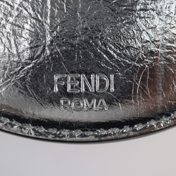 FENDI PHONE HOLDER Shoulder Bag 7AS055 Calf Leather Silver Orlock Mobile Phone Case Pochette Smartphone