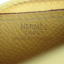 HERMES Hermes Fruit Wallet/Coin Case Banana 035114CA Cushvel Yellow Coin Purse □O Engraved