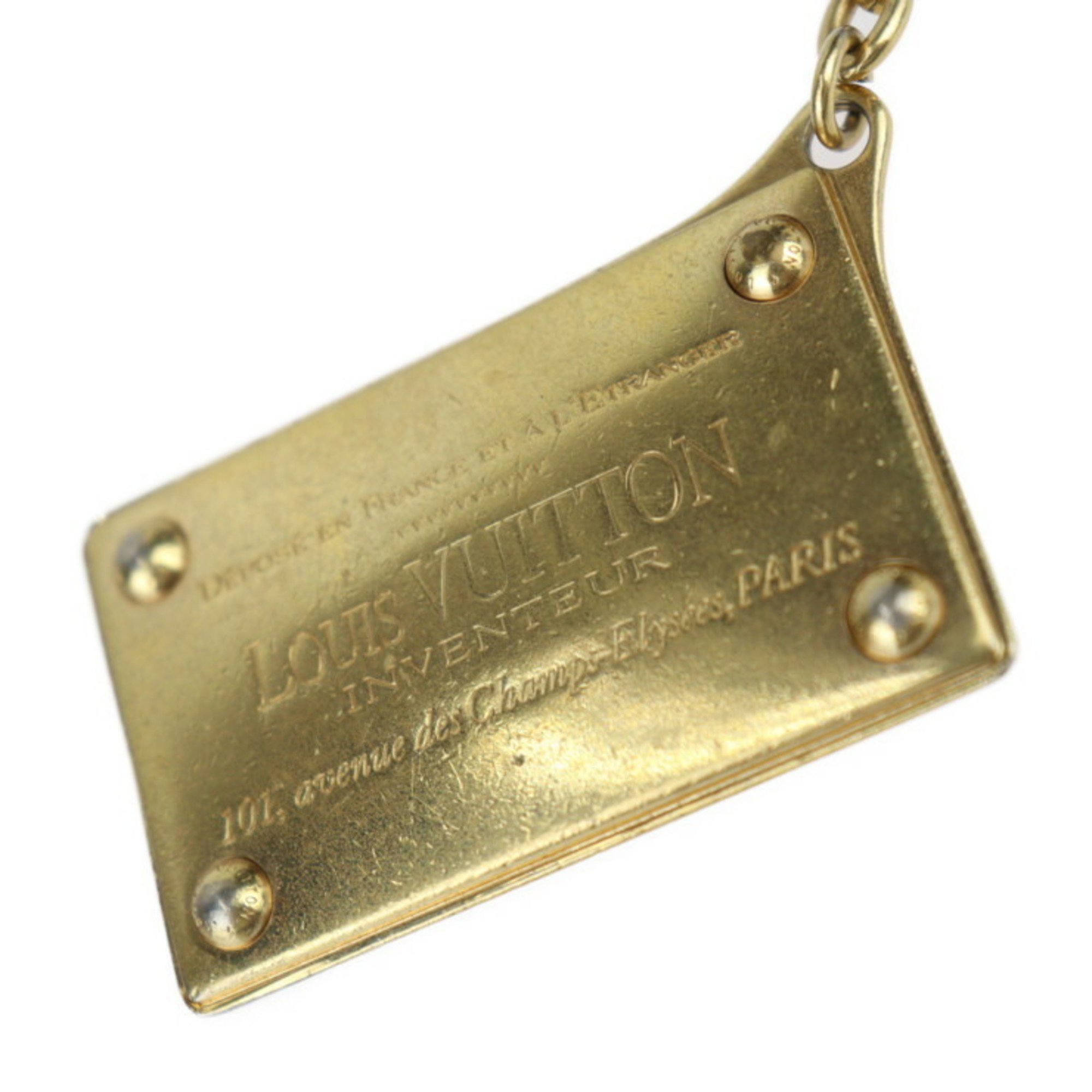 LOUIS VUITTON Louis Vuitton Porte Cle Aventur Keychain M95280 Metal Gold Bag Charm