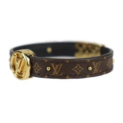 LOUIS VUITTON Louis Vuitton Bracelet LV Circle Reversible M6173F Monogram Canvas Leather Brown Black