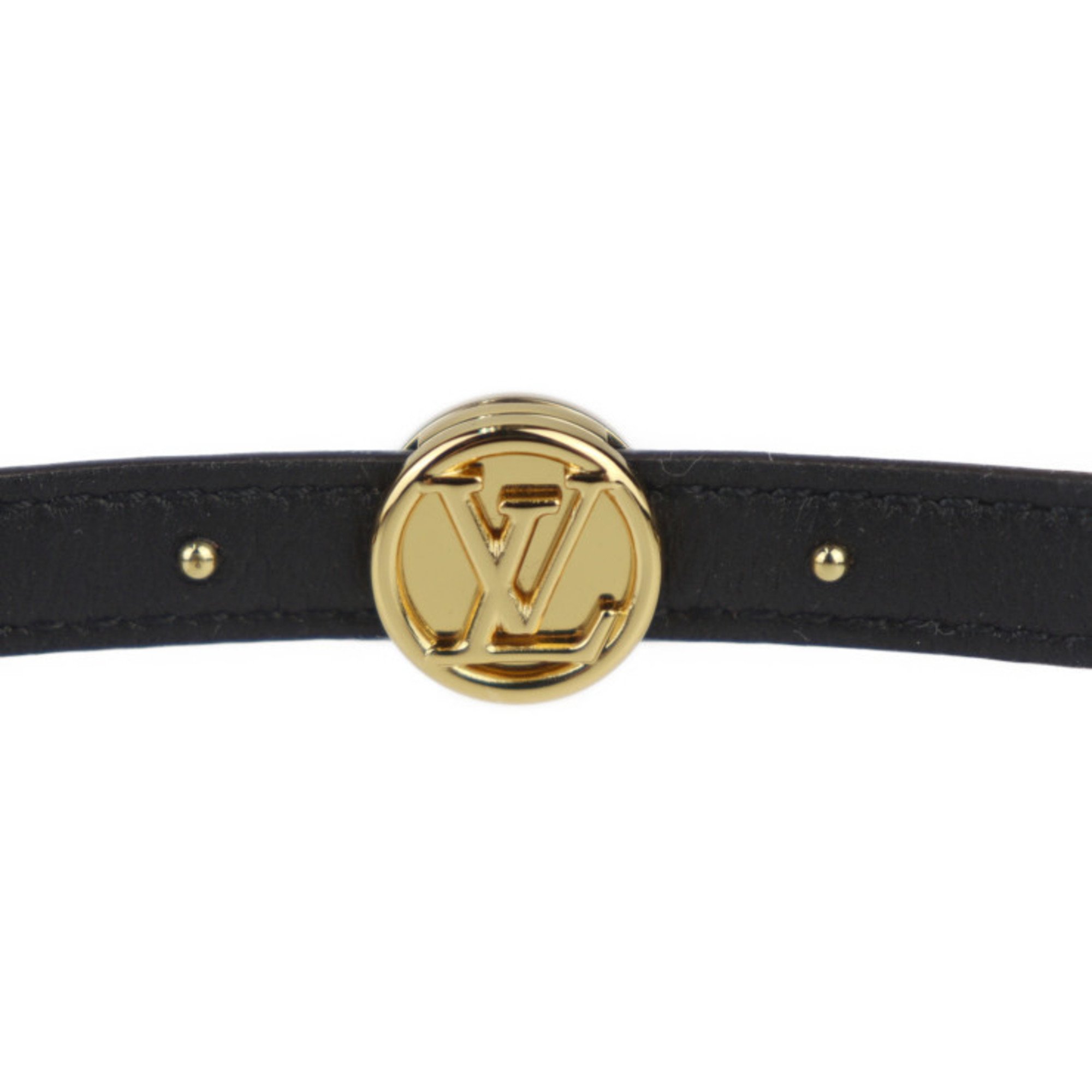 LOUIS VUITTON Louis Vuitton Bracelet LV Circle Reversible M6173F Monogram Canvas Leather Brown Black