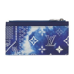 LOUIS VUITTON Louis Vuitton Coin Card Holder Monogram Bandana Wallet/Coin Case M81432 Calf Leather Blue Business Holder/Card Purse Fragment