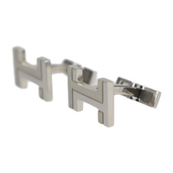 HERMES H au Carré Cufflinks 077189FP Metal Silver Motif