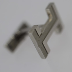 HERMES H au Carré Cufflinks 077189FP Metal Silver Motif