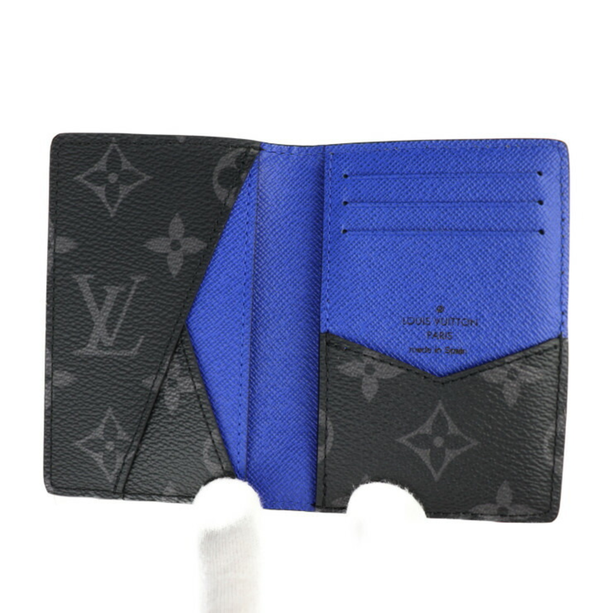 LOUIS VUITTON Louis Vuitton Organizer de Poche Business Card Holder/Card Case M80768 Epi Leather Monogram Eclipse Taiga Black Gray Blue Holder