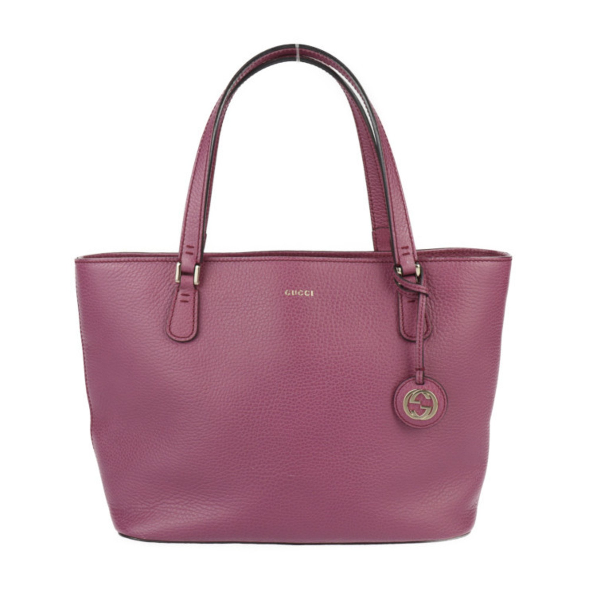 GUCCI Gucci Interlocking G Tote Bag Handbag 388561 Leather Purple Shoulder