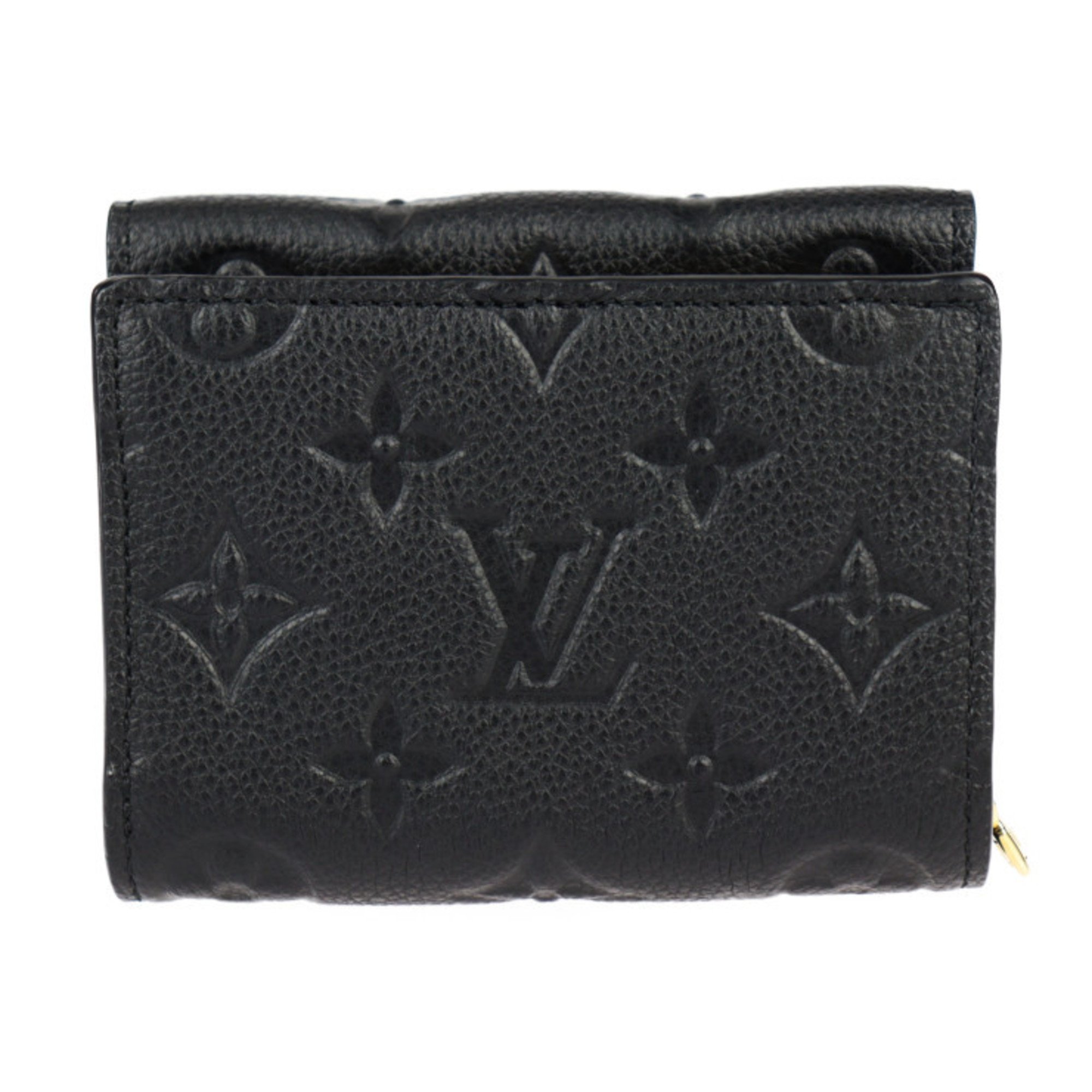 LOUIS VUITTON Louis Vuitton Portefeuille Metis Compact Monogram Empreinte Tri-fold Wallet M80880 Leather Black Round Zip