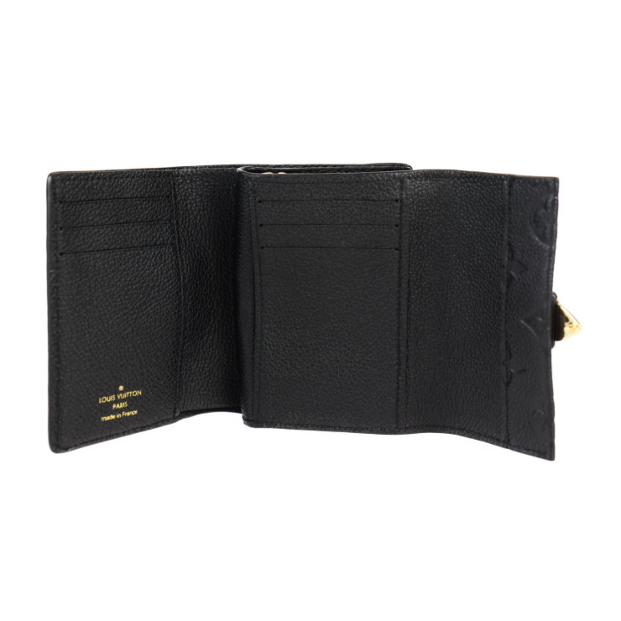 LOUIS VUITTON Louis Vuitton Portefeuille Metis Compact Monogram Empreinte Tri-fold Wallet M80880 Leather Black Round Zip