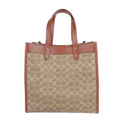 COACH Signature Canvas with Patch Handbag C6846 Leather Brown Multicolor Shoulder Bag Tote