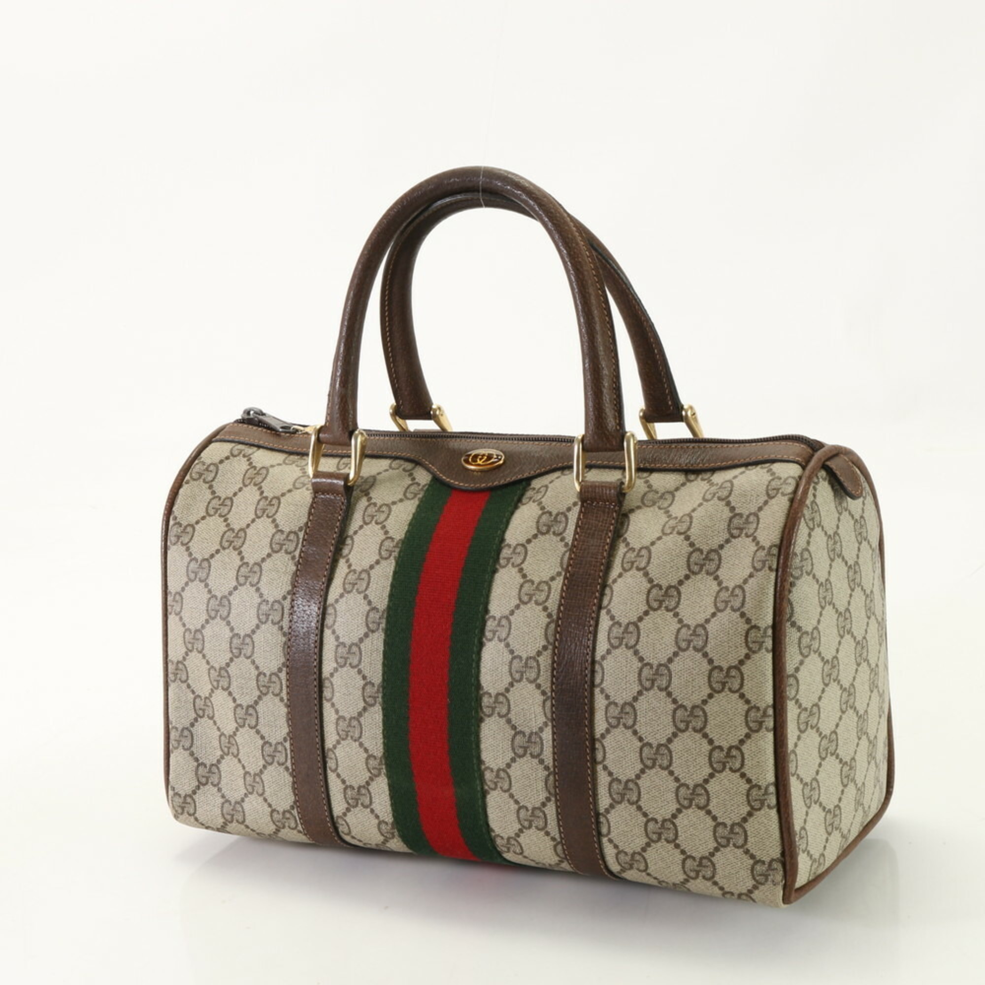 Gucci GG Supreme Sherry Line Boston Leather Handbag Tote Women's EEM AN5-7