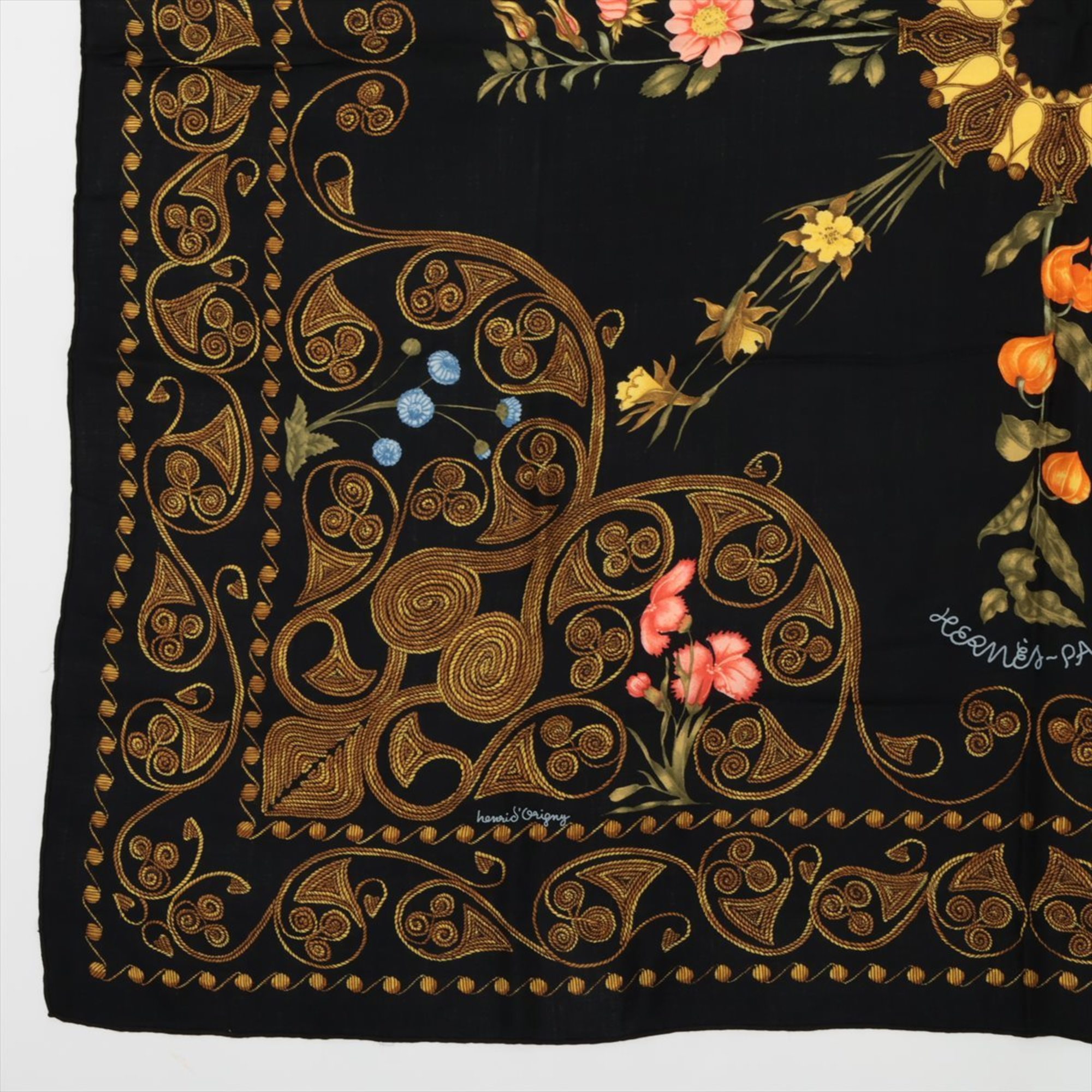 Hermes Carre Geant 140 ARABESQUES Arabesque Cashmere Silk Scarf Women's MMM AM14-3