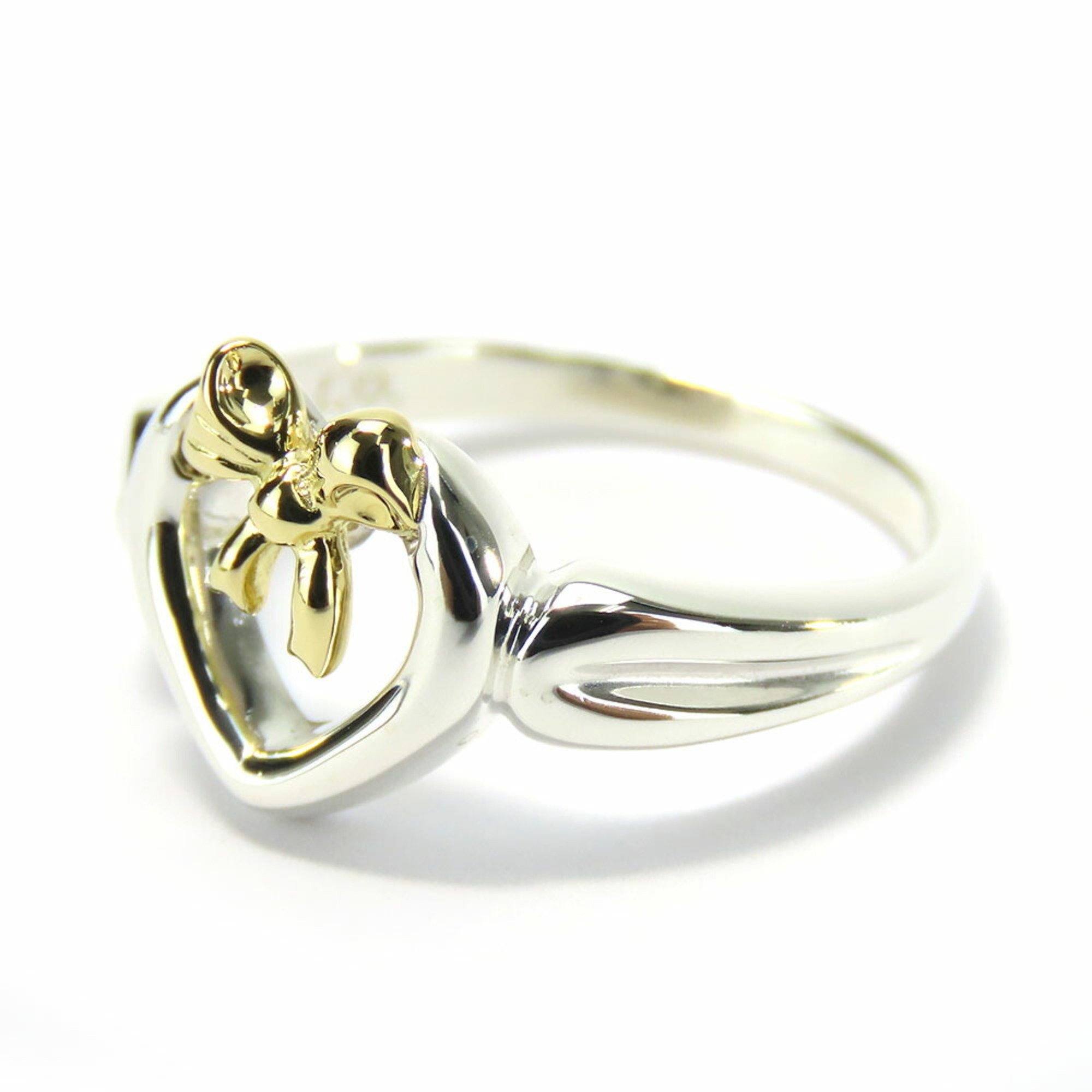 Tiffany & Co. Ring Heart Ribbon Silver 925 K18YG Approx. g #11.5 Combination Women's TIFFANY