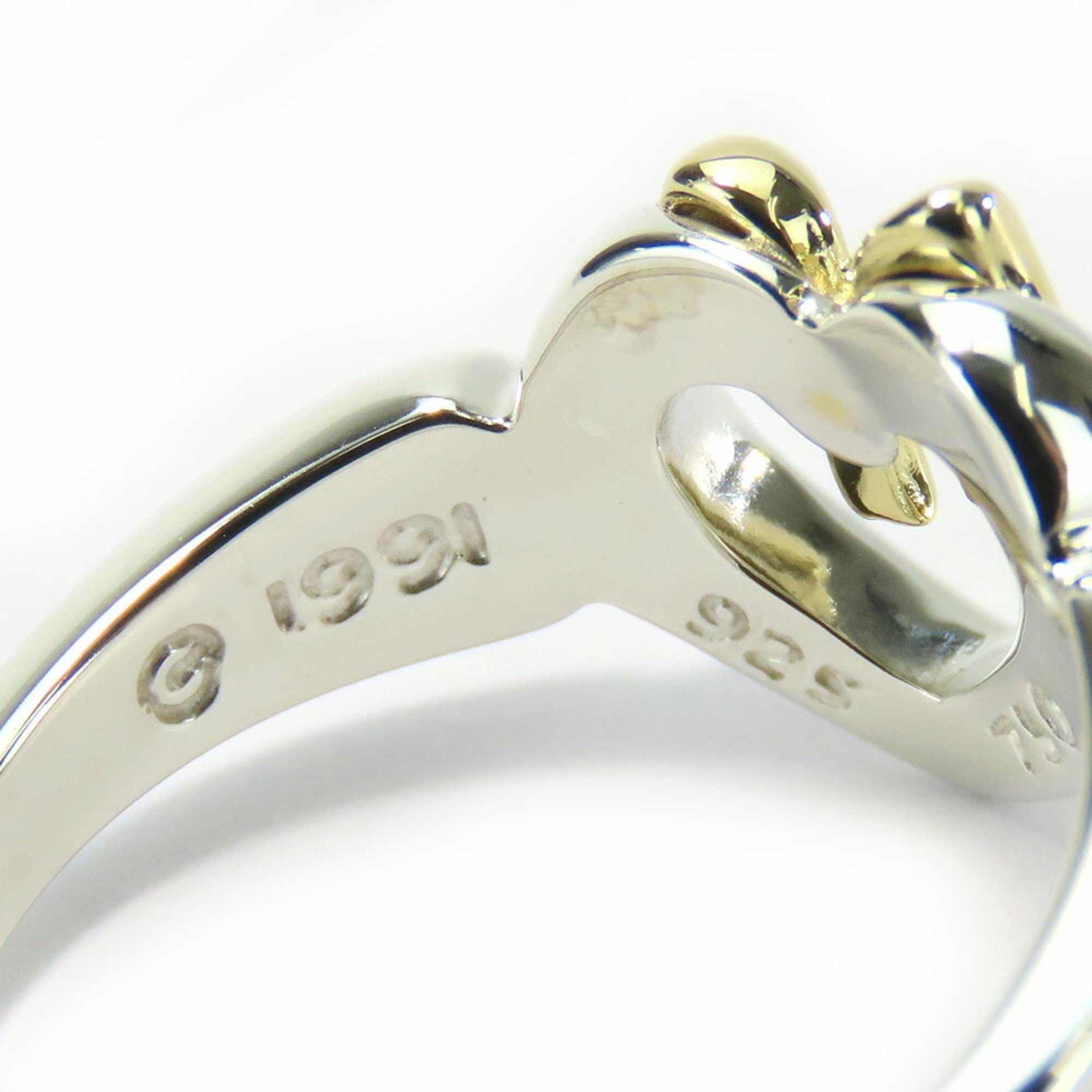 Tiffany & Co. Ring Heart Ribbon Silver 925 K18YG Approx. g #11.5 Combination Women's TIFFANY