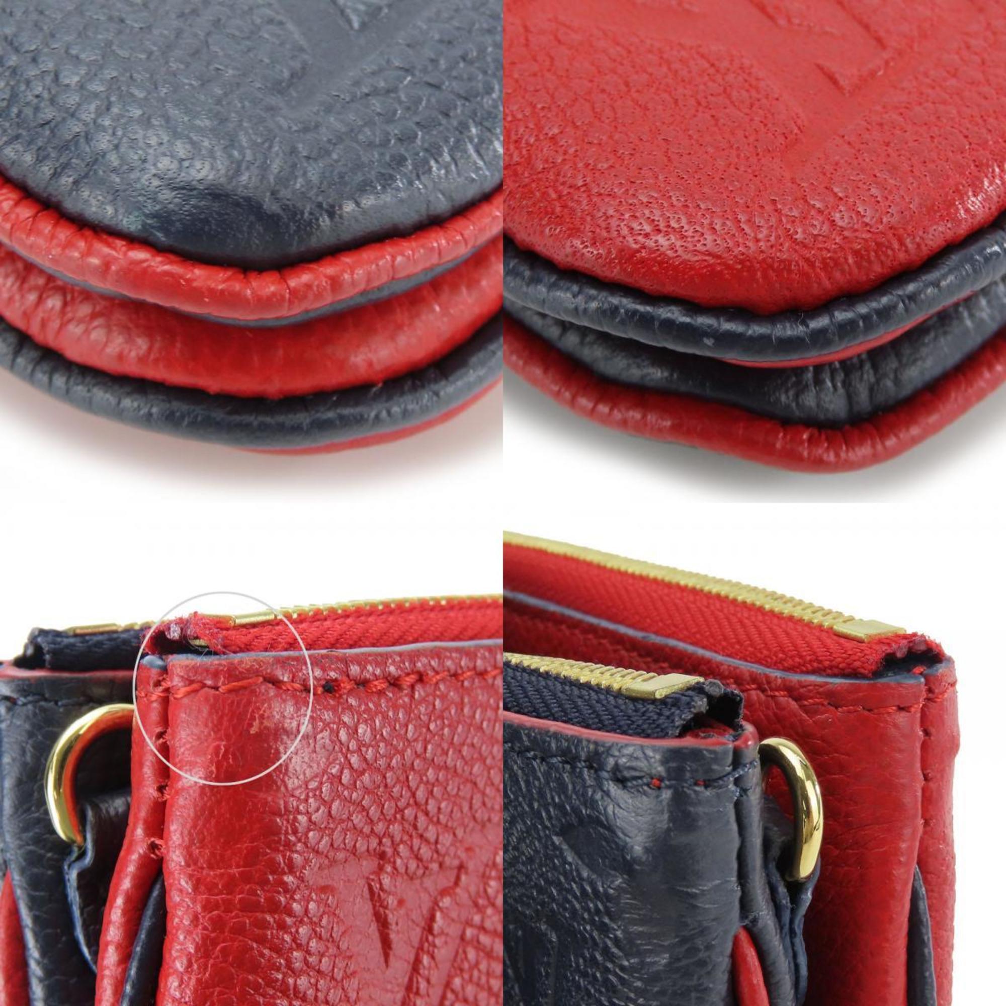 Louis Vuitton Shoulder Bag Pochette Double Zip M63916 Monogram Empreinte Marine Rouge Chain Women's LOUIS VUITTON