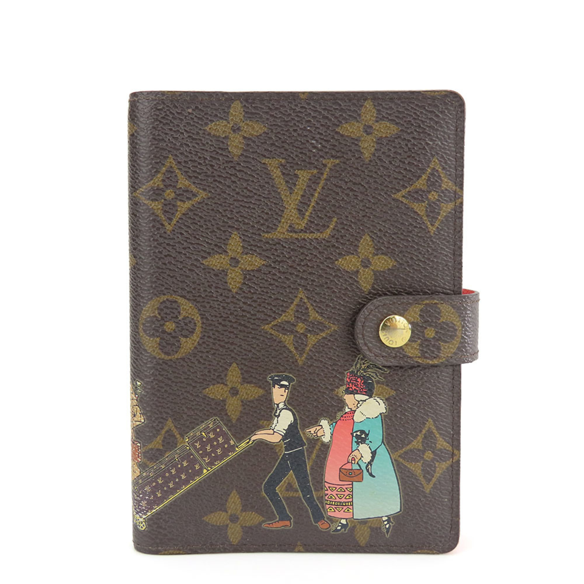 Louis Vuitton Illustre Agenda PM R21127 Monogram Brown Pink 6-hole Notebook Cover for Women LOUIS VUITTON