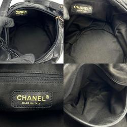 CHANEL Shoulder Bag Wild Stitch Leather Black 10 Series Coco Mark Women's