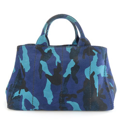 Prada Handbag Canapa B2642B Canvas Royal Blue Camouflage Shoulder Bag for Women PRADA