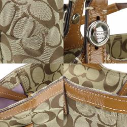 Coach Tote Bag F15146 Canvas Leather Beige Caramel Women's COACH