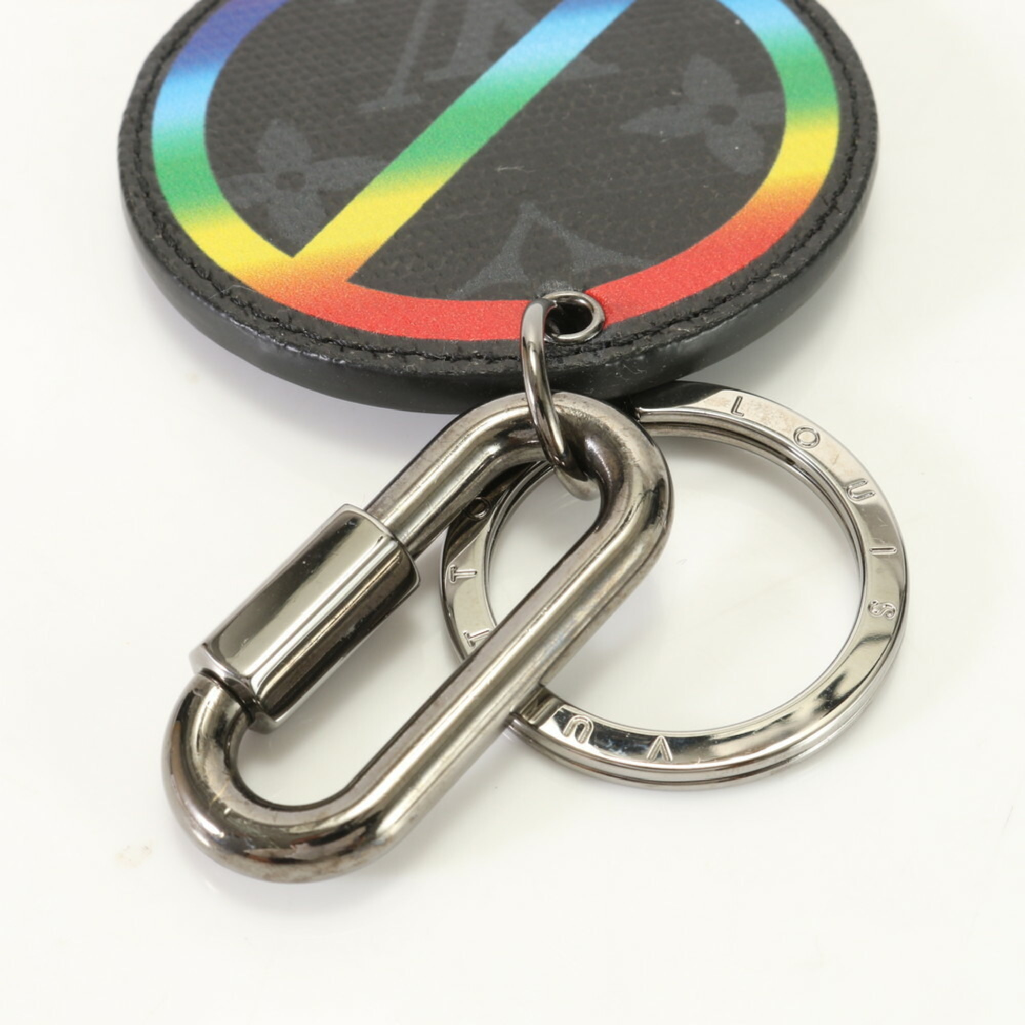 Louis Vuitton Monogram Porte Cle Round Rainbow MP2465 Charm Keychain for Men and Women ERM 0805-R5