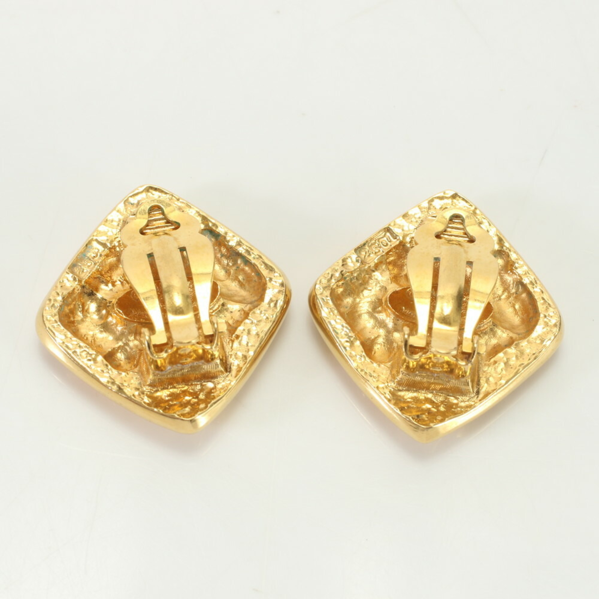 Chanel Diamond Coco Mark Earrings Gold Women's ERM 0731-R24