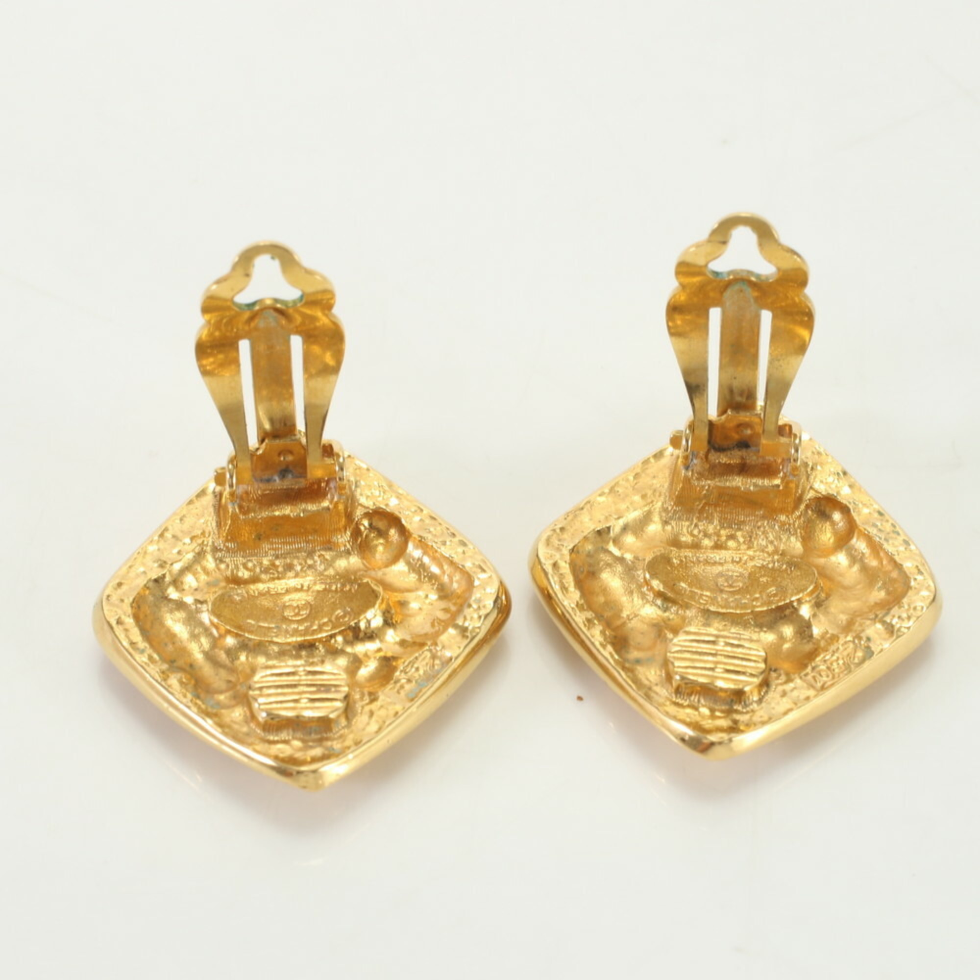 Chanel Diamond Coco Mark Earrings Gold Women's ERM 0731-R24