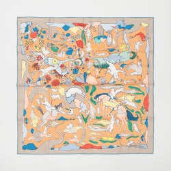 Hermes Carre 90 MILLE ET UN LAPINS A Thousand and One Rabbits Scarf 100% Silk Horse Stole Women's EEE AN16-6