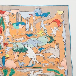 Hermes Carre 90 MILLE ET UN LAPINS A Thousand and One Rabbits Scarf 100% Silk Horse Stole Women's EEE AN16-6