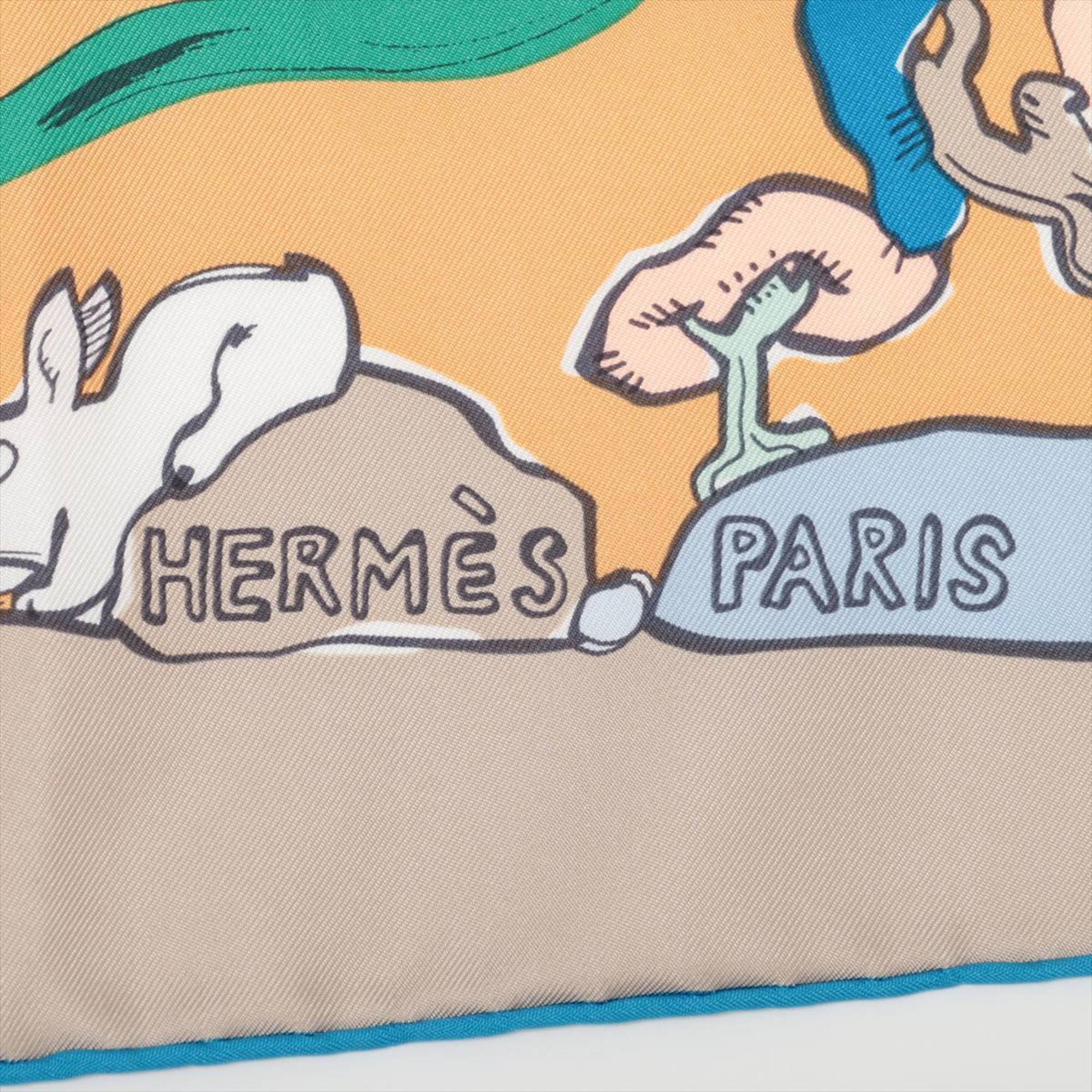 Hermes Carre 90 MILLE ET UN LAPINS A Thousand and One Rabbits Scarf 100% Silk Horse Stole Women's EEE AN16-6