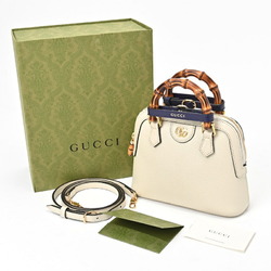 GUCCI Diana Tote Bag 715775 Leather Bamboo Ivory S-156278